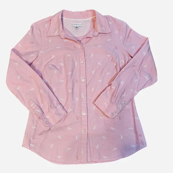 Croft & Barrow Pink Dragonfly Button-Down Shirt - Picture 5 of 9